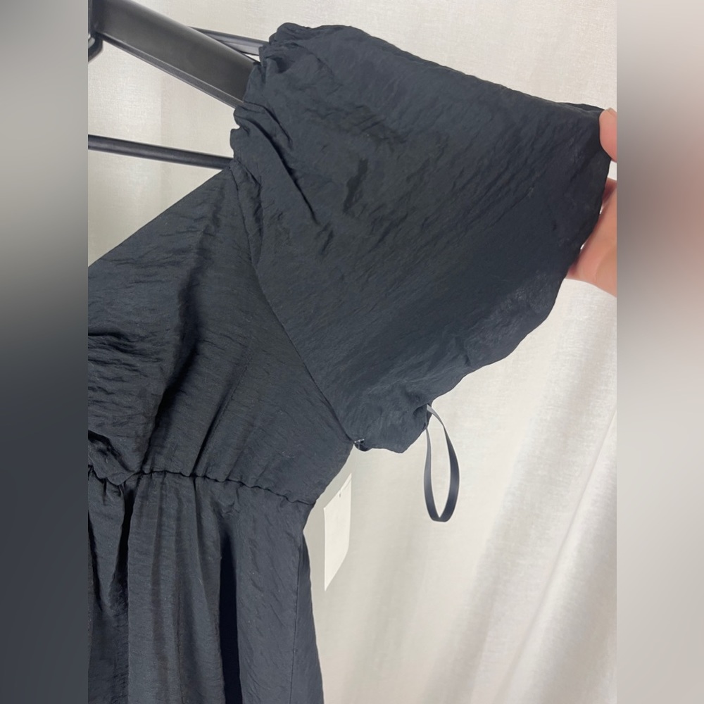 BP. Puff Sleeve Black Taffeta Mini Dress Size S (4-6) NWT - Picture 9 of 13